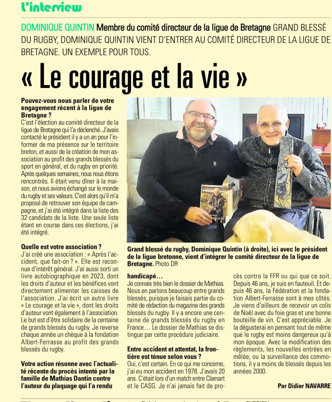 Article Midi Olympique 6 janvier 2025